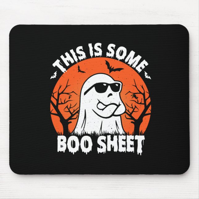 Is Some Boo Sheet Ghost Retro Funny Halloween  Mouse Mat (Front)
