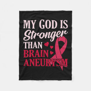 Is Stronger Than Brain Aneurysm Awareness Month Gr Fleece Blanket