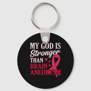 Is Stronger Than Brain Aneurysm Awareness Month Gr Key Ring