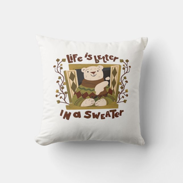 Is Sweater! Autumn It’s Fall Y’all Cushion (Front)