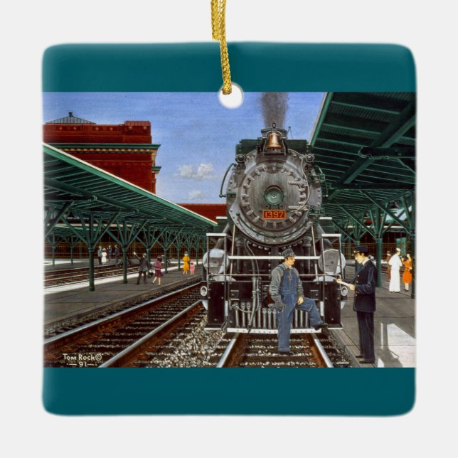 "Is That the Chattanooga Choo Choo" by Tom Rock Ceramic Ornament (Front)