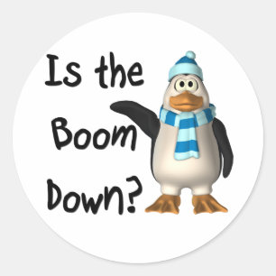 Is the boom down? With penguin Classic Round Sticker