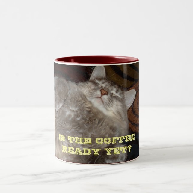 IS THE COFFEE READY YET? Two-Tone COFFEE MUG (Center)