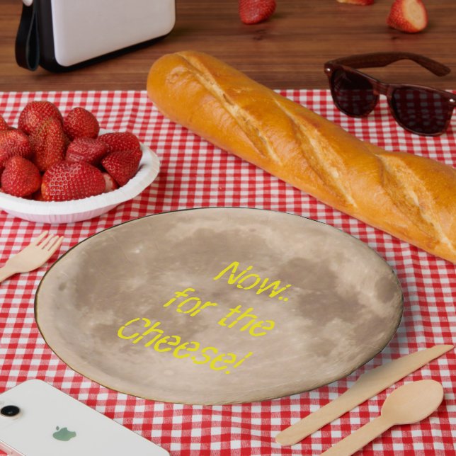 Is the moon made out of cheese? paper plate (Picnic)