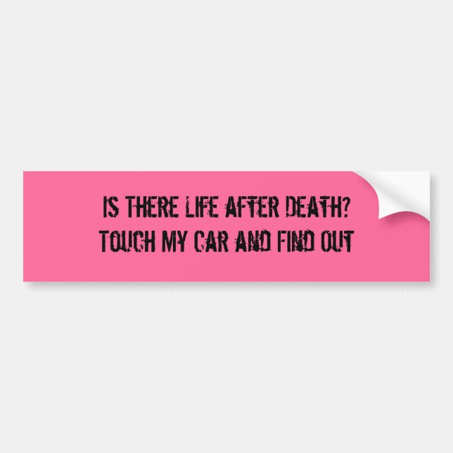 Is There Life after Death?Touch My Car and Find... Bumper Sticker (Front)
