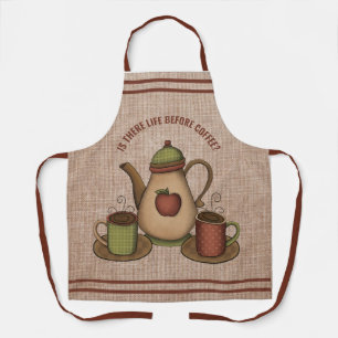 Is There Life Before Coffee? Mugs & Coffee Pot  Apron