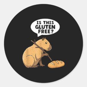 Is this gluten capybara funny celiac disease classic round sticker
