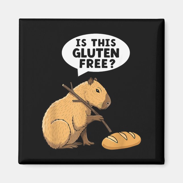 Is this gluten capybara funny celiac disease magnet (Front)