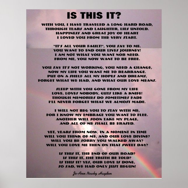 IS THIS IT? POEM poster (Front)