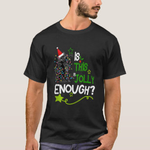 Is This Jolly Enough Black Cat Merry Christmas Tre T-Shirt
