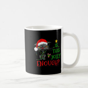 Is This Jolly Enough Cat Christmas Lights Bored Ca Coffee Mug