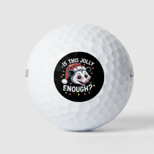 Is This Jolly Enough? Christmas Opossum Sarcastic Golf Balls