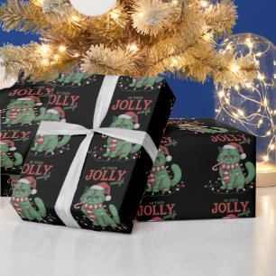 Is This Jolly Enough Cute Cat Christmas Party Wrapping Paper