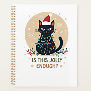 Is This Jolly Enough Funny Black Cat Christmas Tre Planner