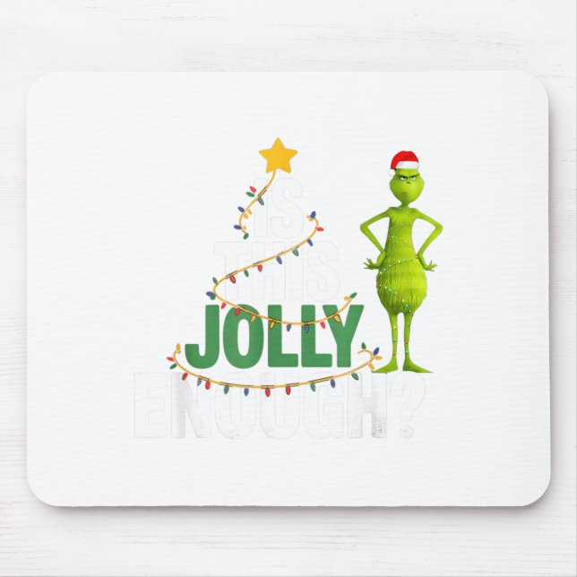 Is This Jolly Enough Funny Christmas Tree Lights H Mouse Mat (Front)