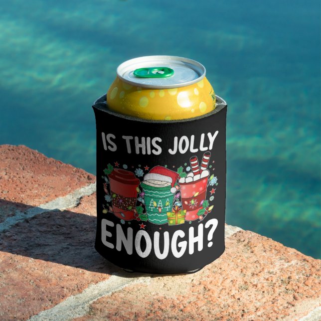 Is This Jolly Enough Funny Santa Christmas Can Cooler (In Situ Pool)