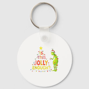 Is This Jolly Enough Green Funny Merry Christmas T Key Ring