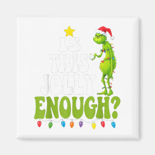 Is This Jolly Enough Green Merry Christmas Tree Li Magnet