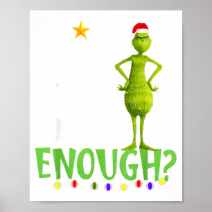Is This Jolly Enough Green Merry Christmas Tree Li Poster