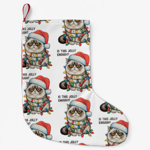 Is This Jolly Enough Grumpy Cat Christmas Lights Small Christmas Stocking