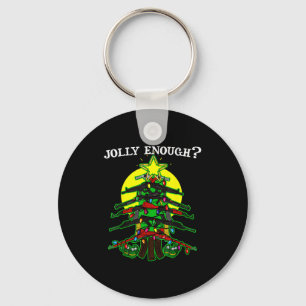 Is This Jolly Enough - Guns Christmas Tree Handgun Key Ring