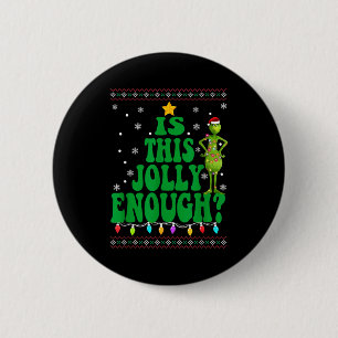 Is This Jolly Enough Merry Christmas Tree Lights F 6 Cm Round Badge