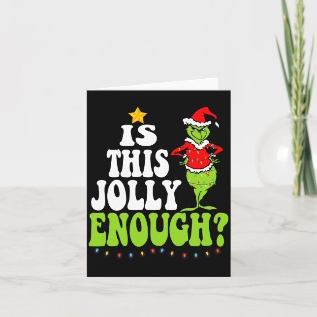 Is This Jolly Enough Merry Christmas Tree Lights F Card (Front)