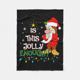 Is This Jolly Enough Mpy Elf Pajama Christmas Ligh Fleece Blanket