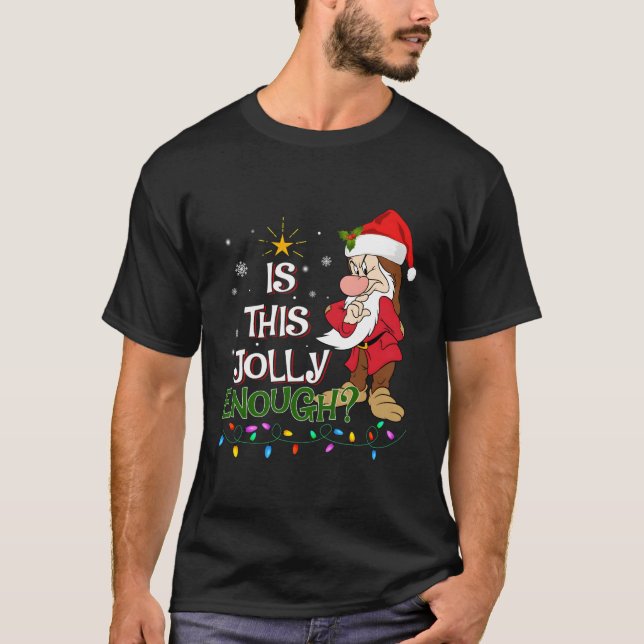 Is This Jolly Enough Noel Grumpy Elf Merry Christm T-Shirt (Front)