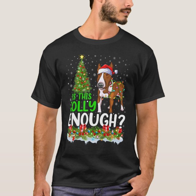 Is This Jolly Enough Rat Terrier Dog Christmas Tre T-Shirt (Front)