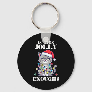 Is This Jolly Enough Tangled Christmas Cat Key Ring