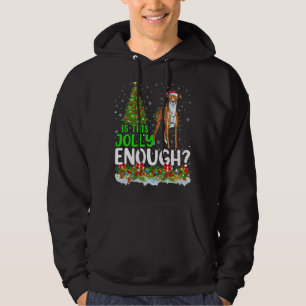 Is This Jolly Enough Whippet Dog Christmas Tree Hoodie