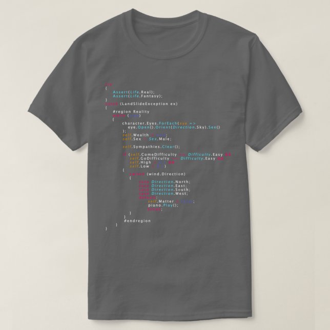 Is This The Real Life Coding Programming Colour 5 T-Shirt (Design Front)