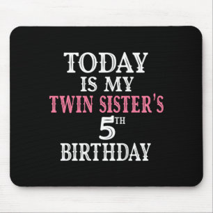 Is Twin Sisters 5th Birthday Party 5 Years Old Mouse Mat