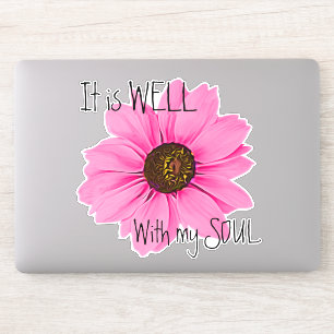 Is Well With Soul Pink Daisy Inspirational Quote