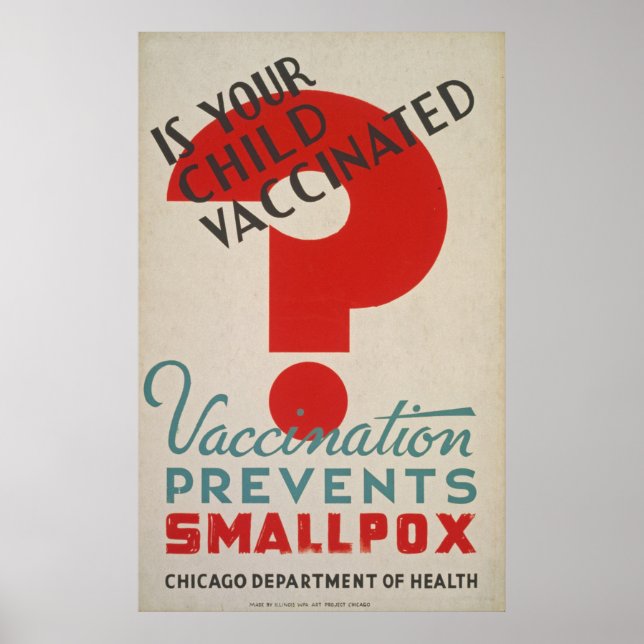 Is Your Child Vaccinated Vintage Poster (Front)