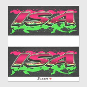 Isa First Name Graffiti Sticker