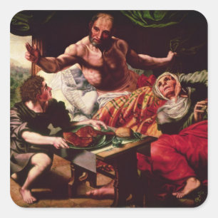 Isaac Blessing Jacob Square Sticker