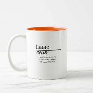 Isaac, Boy Personalized Name Definition Two-Tone Coffee Mug