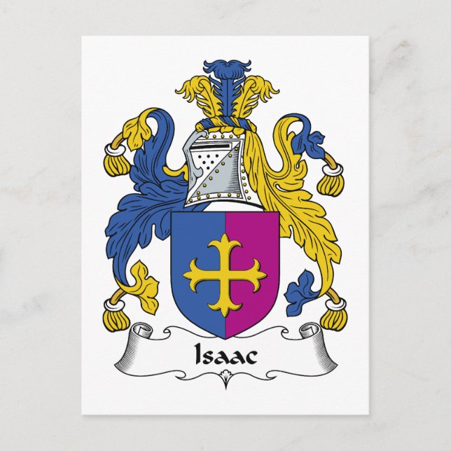 Isaac Family Crest Postcard (Front)