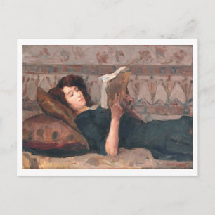 Isaac Israels Painting of a Woman Reading Postcard