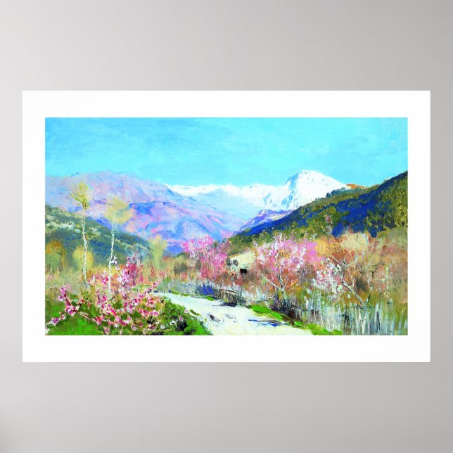 Isaac Levitan. "Springtime" Painting Poster (Front)