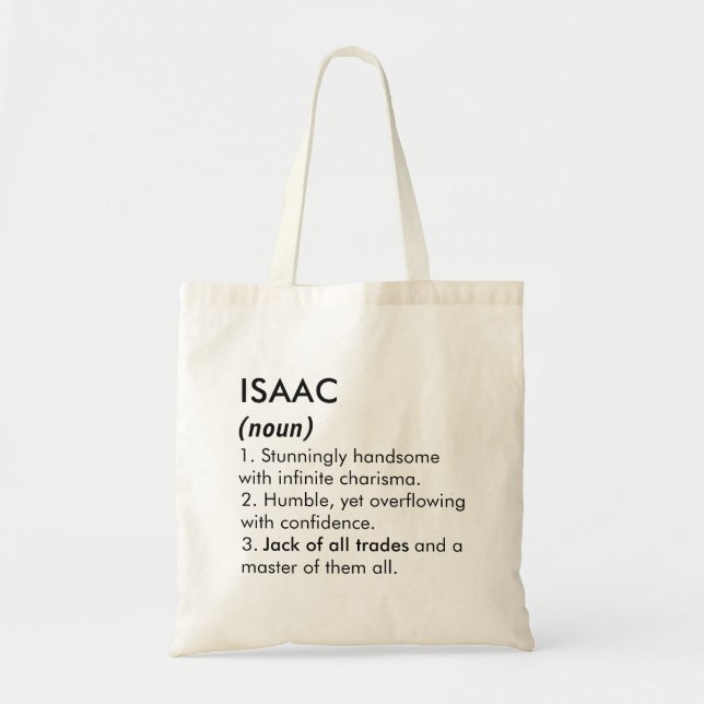 Isaac name, Editable name, Custom name Tote Bag (Front)