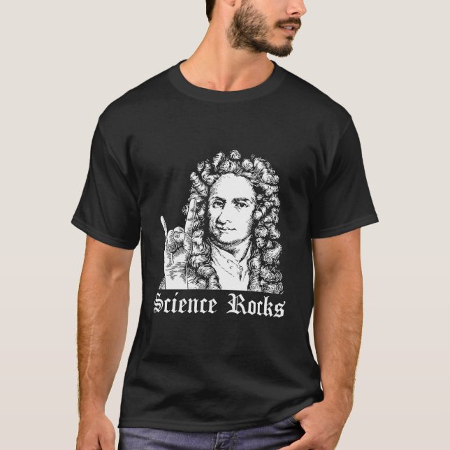 Isaac Newton Science Rocks T-Shirt (Front)