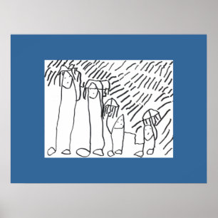 Isaac's Family in the Rain Poster