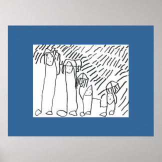 Isaac's Family in the Rain Poster