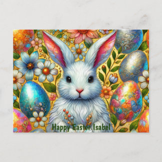 ISABEL ~ HAPPY EASTER BUNNY GREETING ~ HOLIDAY POSTCARD