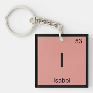 Isabel Name Chemistry Element Periodic Table Key Ring