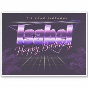 Isabel Name First name lila retro Sticker Birthday