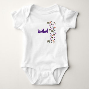 Isabel, Name With Australian Wildlife, Baby Bodysuit